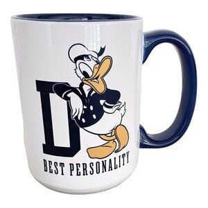 Disney Parks Donald Duck D Best Personality Ceramic Coffee Mug Cup New